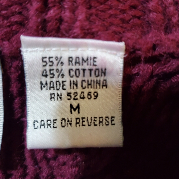 Kristin Paige Sportswear Maroon Large Cable Knit Oversize Sweater size M - Picture 6 of 7